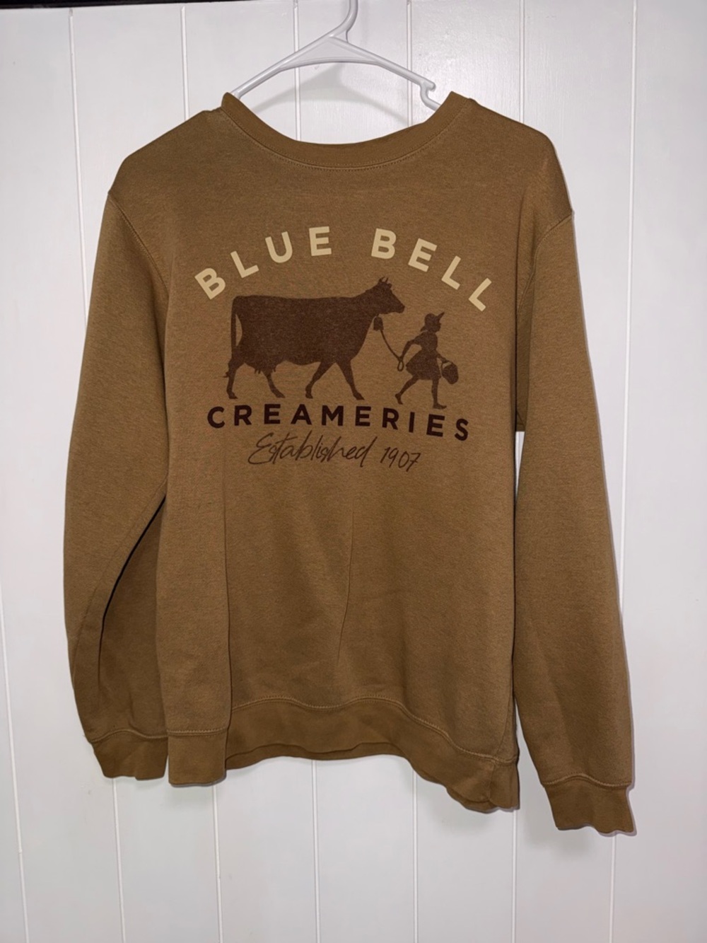 Brown Graphic Sweatshirt - Women Blue Bell Ice Cream